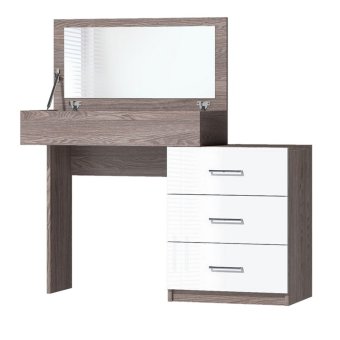 Стол Туалетный 2 Кэт 6 ЛДСП (Анкор темный/белый глянец) снято с производства