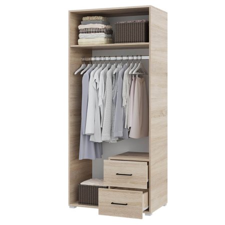 VICTOR шкаф 2 ств с ящиками (Сонома/Белый)