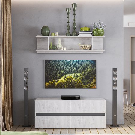 Мрия тумба под ТВ ТБ-07 (Бетон пайн светлый/графит)