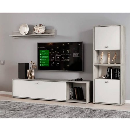 Нанси тумба ТБ-1600 (дуб крафт серый/софт айвори)