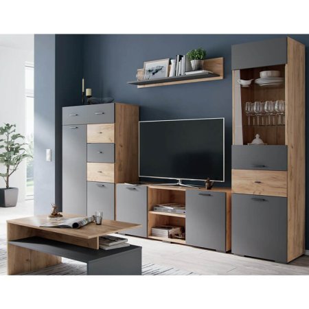 Дублин стол журнальный (гикори рокфорд/графит серый)