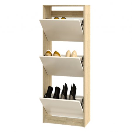 Эдем-1 Секция № 13 обувница  3х ств. (Дуб сонома / Белый жемчуг )