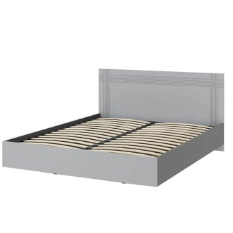 Альмерия кровать КР-160 + ортопедическое основание (серый графит/бархат серый)