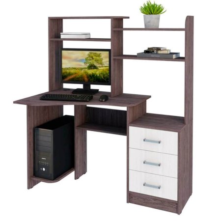 Компьютерный стол №16 (анк.тем./анк.бел) - ЦРК.КСТ.16