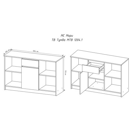 Мори Тумба МТВ 1204.1 в гостиную (Белый)