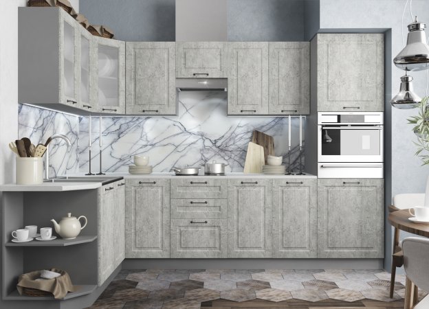 Модульная кухня Капри (Камень светлый)