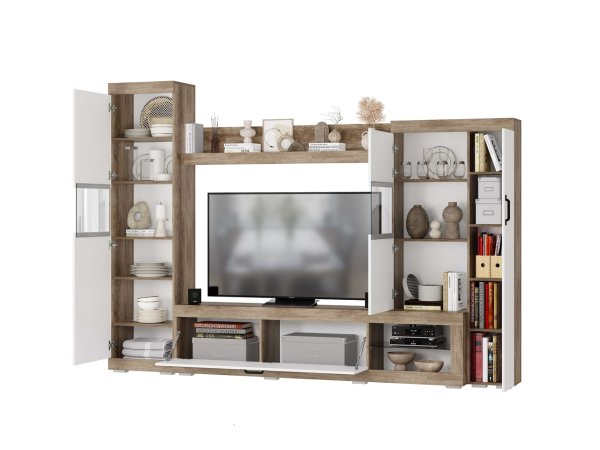 Гостиная Тесла ГС-01 (дуб каньон/белый)