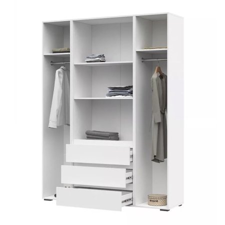 Хелен шкаф ШК 05 4 ств с ящиками (Белый)