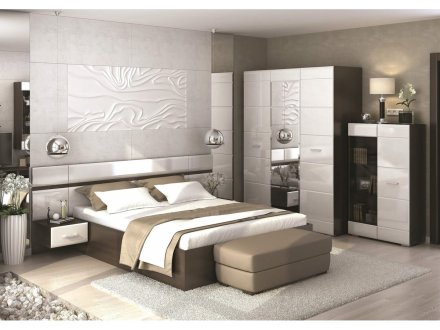 Спальня Вегас комплект 2 (венге/белый глянец)