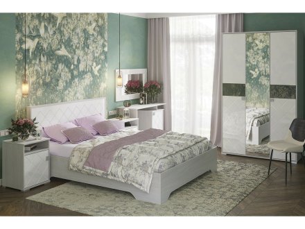Спальня Сальма комплект 1 (Анкор/Белый глянец)