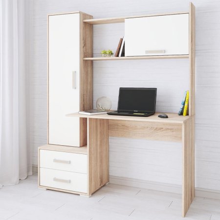 Компьютерный стол Квартет 9 (Сонома/Белый)