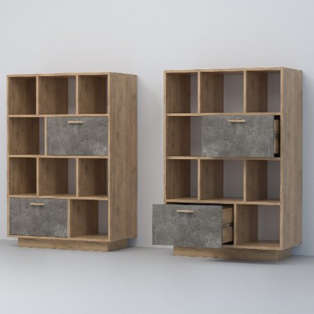 Эго Комод К-1 подиум (Дуб Крафт Золотой/Камень Темный)