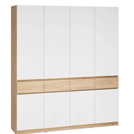 Стоуби шкаф ШК-2000 (Дуб Крафт Золотой/Белый Глянец)