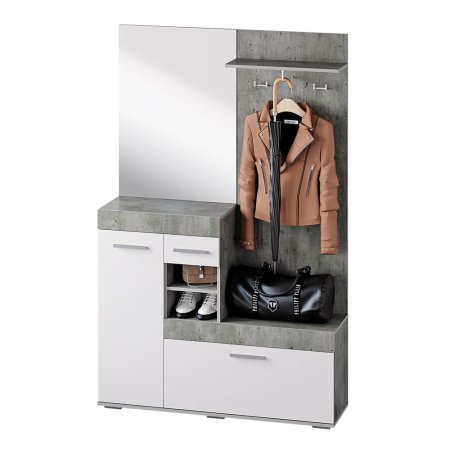 Инстайл прихожая (бетон/белый)