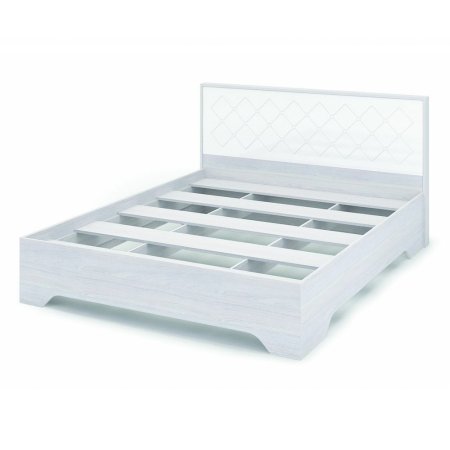 Сальма кровать КР 022 160х200 настил (ясень анкор/Белый глянец)