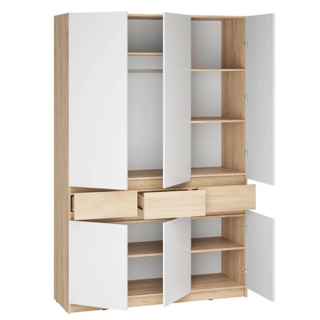 Стоуби шкаф ШК-1500 (Дуб Крафт Золотой/Белый Глянец)