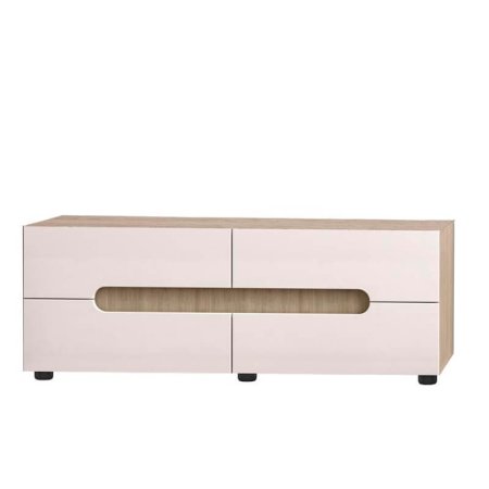 Палермо-3 тумба ТВ ТМ-036 (Шимо светлый /глянцевая Белый)