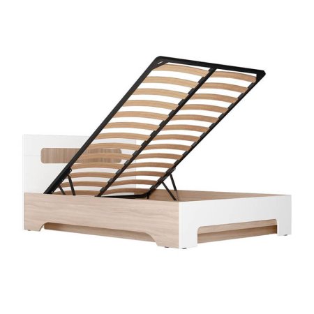 Палермо-3 кровать 140х200 с подъемным механизмом КР-003 (ясень шимо светлый / глянцевая Белый)