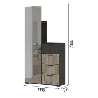 Эдинбург ВШ 01 Вешалка (железный камень/ крафт серый)