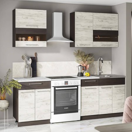 Кухня Маша-2 ЛДСП 1,6м (венге/дуб крафт белый)