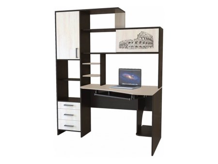 Компьютерный стол КЛ №6.0 правый (Венге / Дуб молочный)