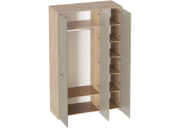 Гавана шкаф 3 дверный (Дуб натуральный светлый / Светло-серый софт)