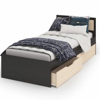 Гармония Кровать КР 607 80х200 с ящиками (Венге/Белфорд)