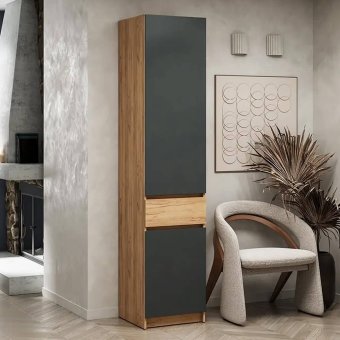 Стоуби шкаф ШК-500 (дуб крафт золотой/серый графит)