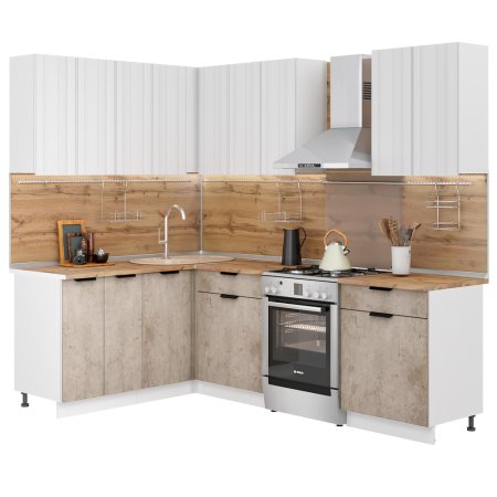 Модульная кухня Норд Stoun (Софт даймонд/камень беж)