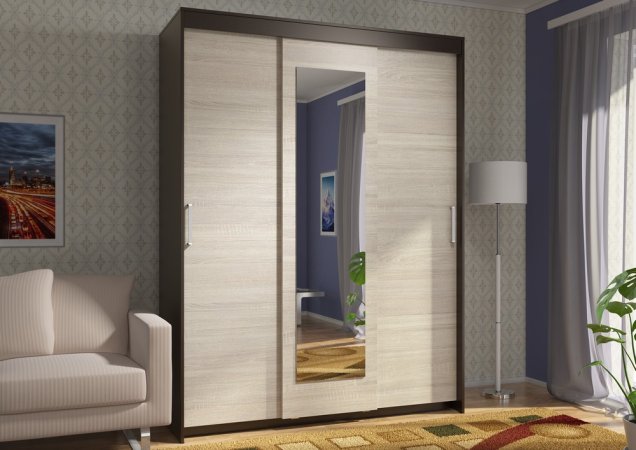 Эва шкаф-купе ШК-017 (Венге/Сонома)