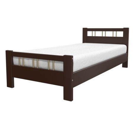 Вероника-3 кровать 90х200 + металлокаркас + комплект ножек (Орех темный)