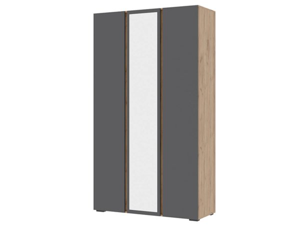 Хелен шкаф ШК 02 3 ств с зеркалом (Дуб крафт золотой/Графит)