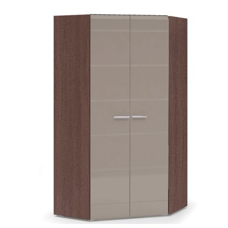 Вегас шкаф угловой двухстворчатый снято с производства (Шимо темный/кофе с молоком глянец)