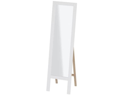 Калгари спальня зеркало напольное (Дуб натуральный светлый / Белый матовый)
