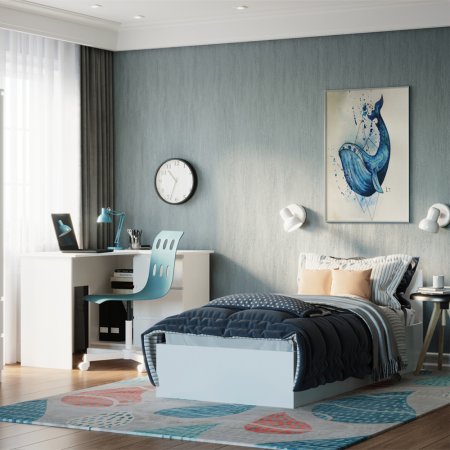 Мори Кровать КРМ 900.1 90х200 (Белый)