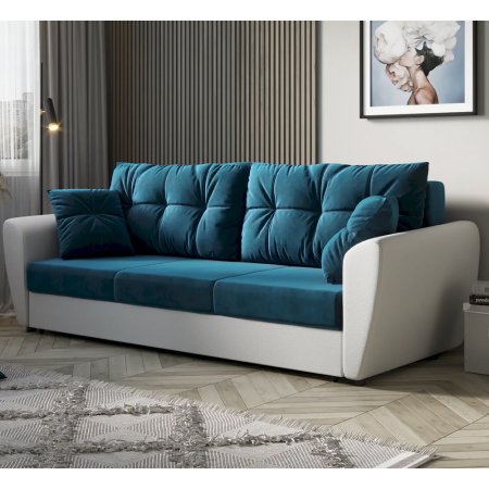 Диван Бостон НПБ (Белая кожа / L-008)