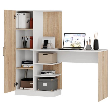 Стол компьютерный Бейсик (Сонома/Белый)