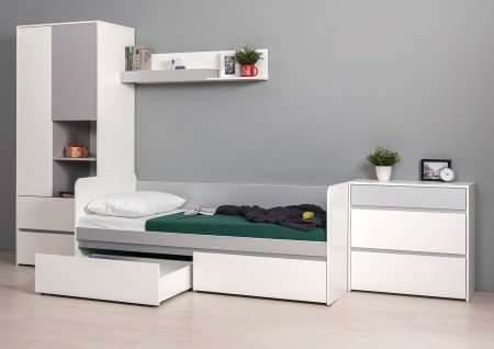 Торонто Полка 16.475 (Белый шагрень / Стальной Серый)