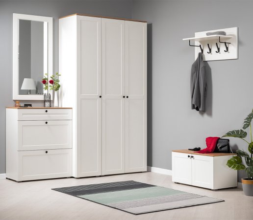 Остин Тумба для обуви 16.121 (Белый/Дуб вотан)