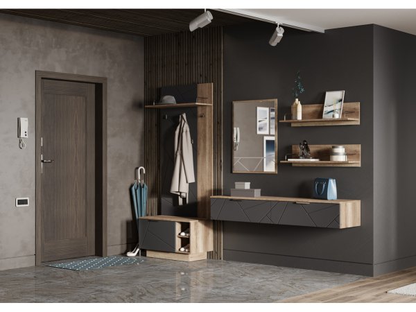 Даллас тумба ТБ 03 в гостиную (дуб каньон/софт графит) снято с производства