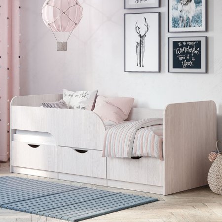 Кровать 0,9 м Стандарт КР-22 80х186 см (ясень белый)