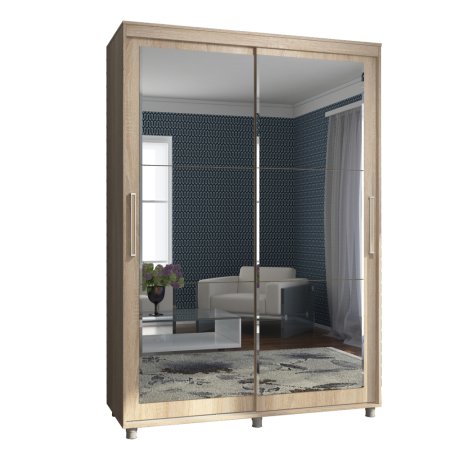 Комфорт-12 шкаф-купе Прайм Прямоугольные зеркала (Дуб сонома, 150)