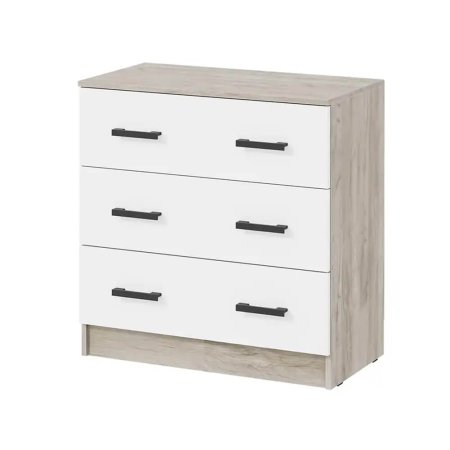 Ронда комод КМ-02 (Дуб крафт серый/белый)