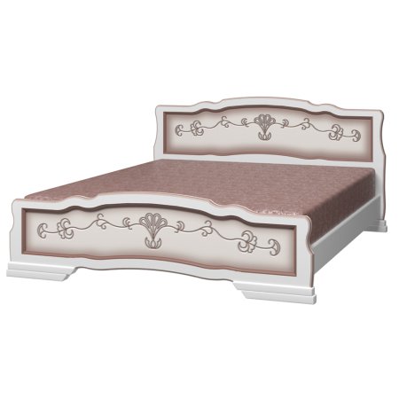 Карина-6 кровать 160х200 +металлокаркас + ножки (Дуб молочный)