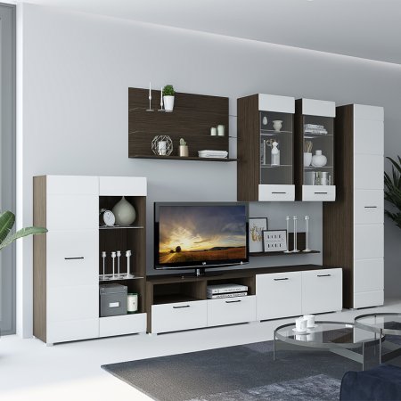 Ненси стеллаж (Венге/Белый глянец)