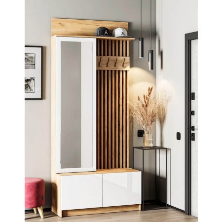 Стоуби прихожая ВШ-1000 (Дуб Крафт Золотой/Белый Глянец)