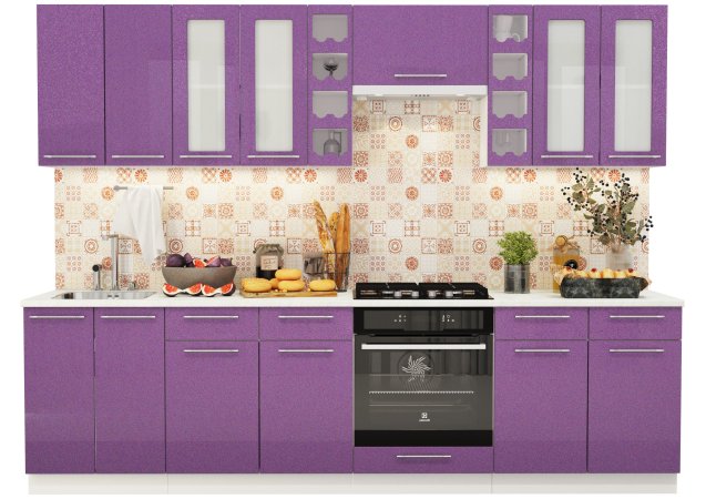 Модульная кухня Олива металлик (Металлик сирень)