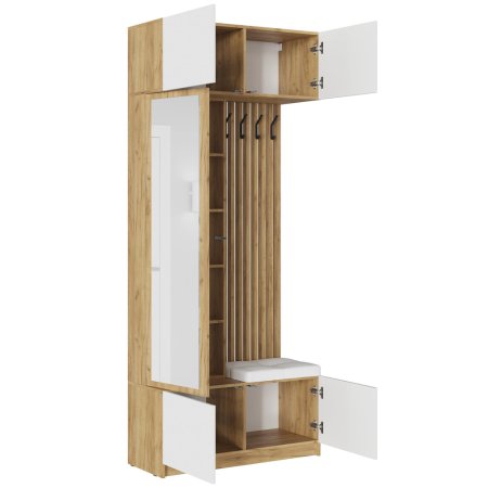 Бостон прихожая ЦС (Крафт золотой/Белый глянец)