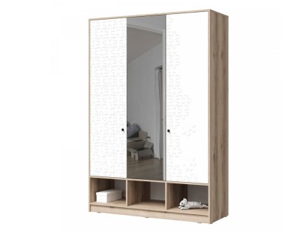 Киви ШК-03 Шкаф 3 ств с зеркалом (Дуб делано/белый)