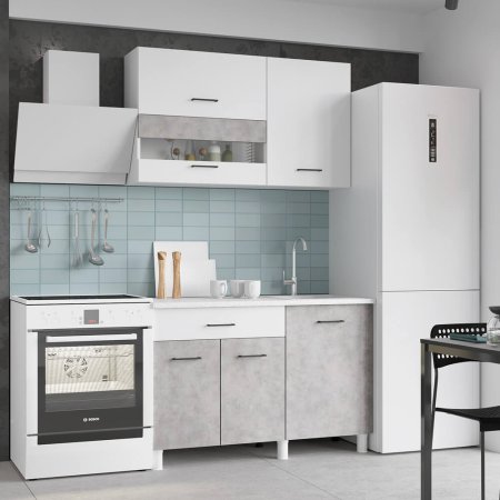 Кухня Тренд Trend 1200 ЛДСП (Белый/Бетон)